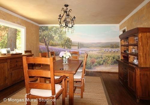 Lavender Fields Mural of Provence Scenery Painted for House