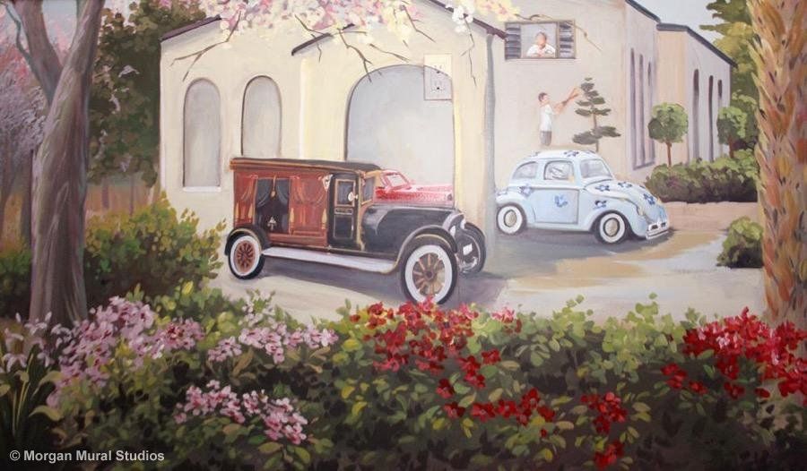 Vintage Car Mural Painting