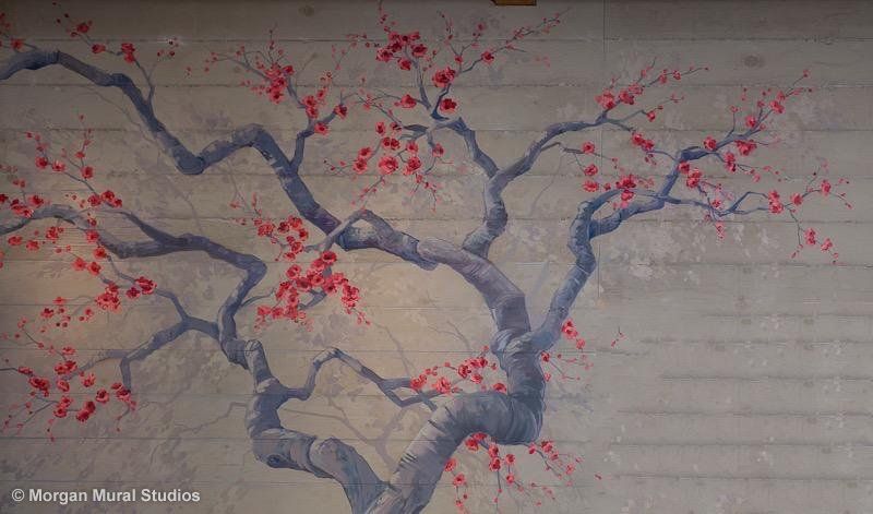 Cherry Blossom Mural Painting at PABU Izakaya Restaurant