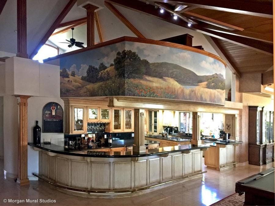 Mural Above Bar at Private Residence