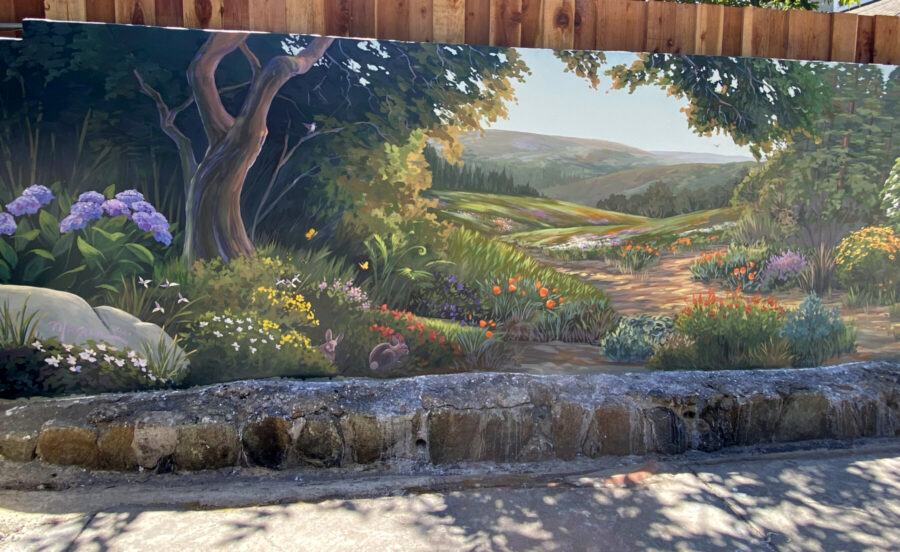 Northern California Landscape Mural in Neighborhood