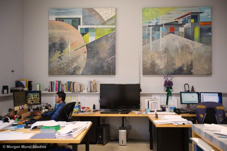 Office Paintings by Los Altos Artist Morgan Bricca at TRG, an Architecture and Interior Design Firm