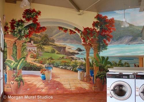 Laundry Business Mural Painting for Commercial Client