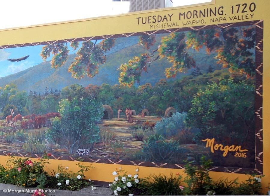 Indigenous Tribe Village for California Mural Painting