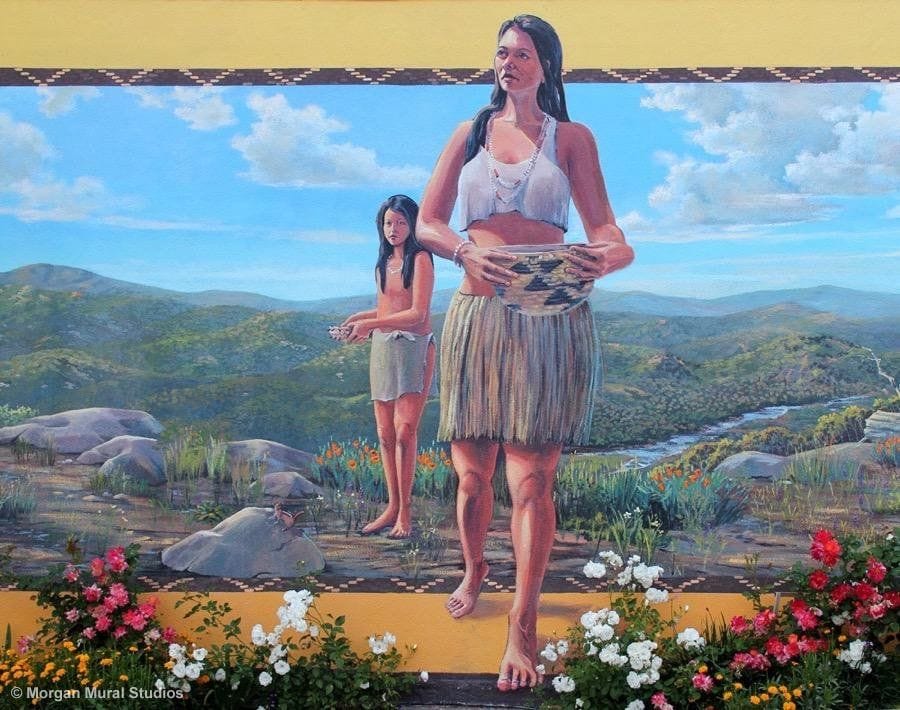 Tribe Mural Featuring Mishewal Wappo Painted in Napa Valley, California 