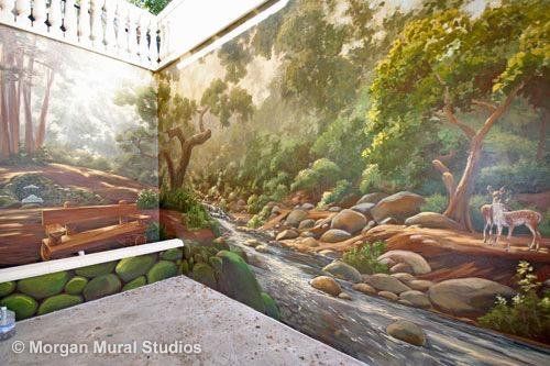 Forest Landscape Mural for Outdoor Patio 