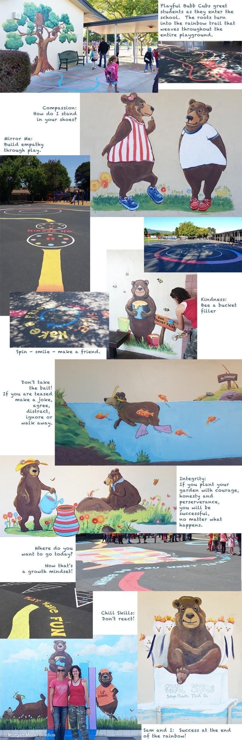 Bear Murals at Bubb Elementary School in Mountain View, California