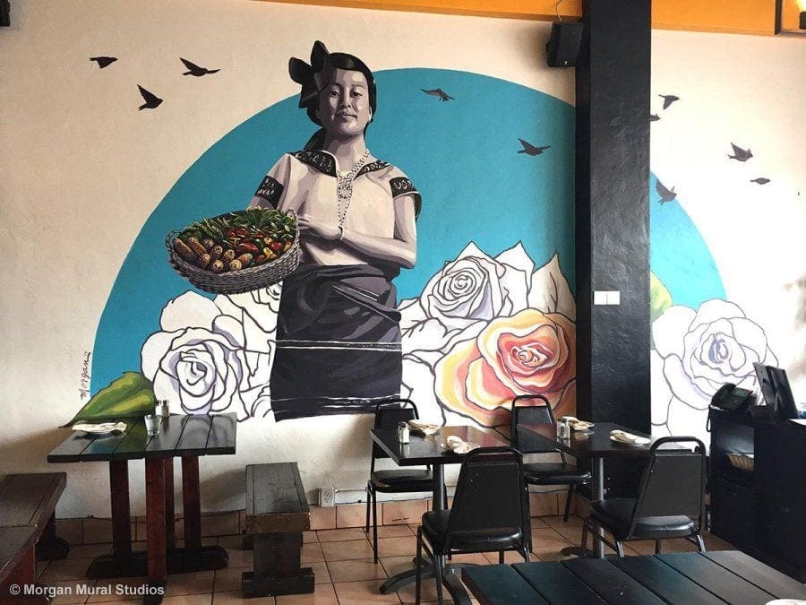 La Viga Seafood Restaurant Mural Painting in Redwood City, California