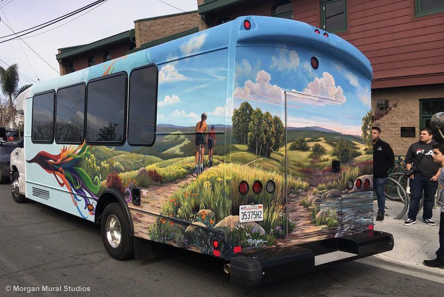 Siena Youth Center Bus Art in Redwood City, California