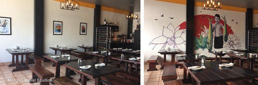 Commercial Murals Create Ambiance for Restaurant Diners