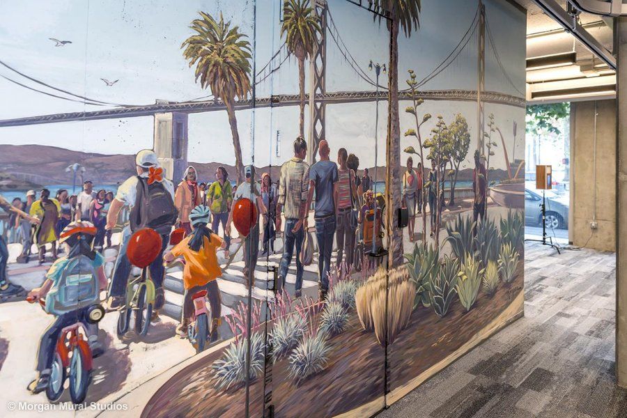 Crowd Mural Featuring San Francisco Tourists