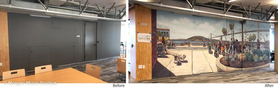 Commercial Mural Painting - Before and After Art Installation