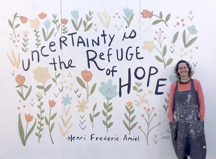 Inspirational Quote Mural with Los Altos Mural Artist Morgan Bricca